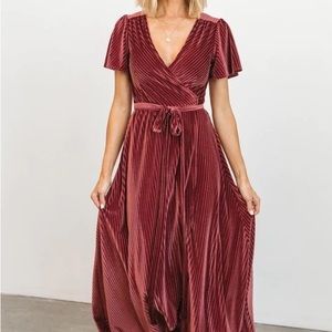 Baltic Born Andi Ribbed Velvet Wrap Dress